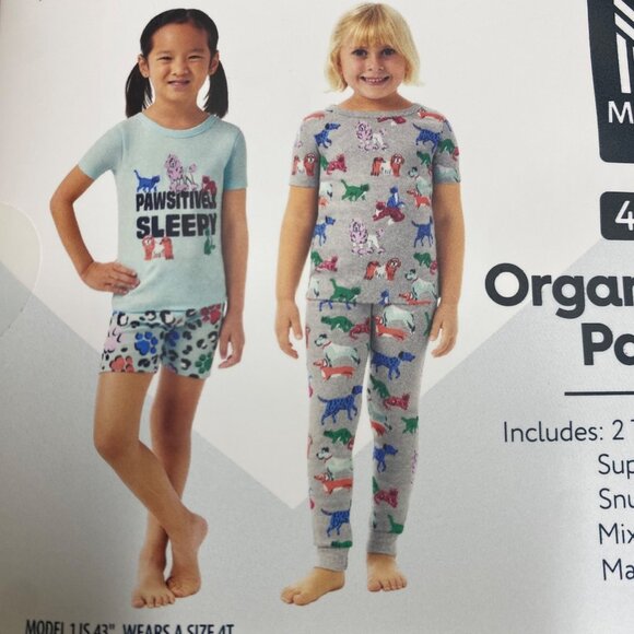 Members Mark 4-Piece Organic Cotton Pajamas Set Kids 3T NWT - Picture 1 of 6